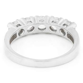 Lab-Created White Sapphire Band Ring In Sterling Silver 1.40ctw