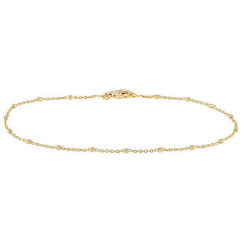Square Bead Station Bracelet In 18K Gold Over Sterling Silver