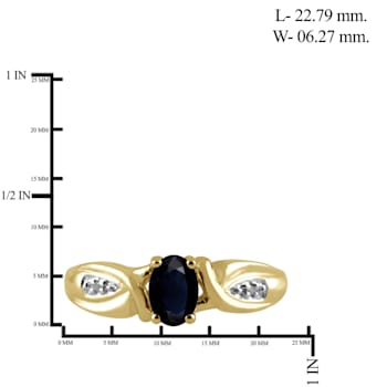 Black Sapphire 14K Gold Over Sterling Silver Ring 0.56ctw
