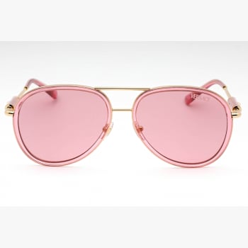 Versace Pink Transparent Aviator Frame / Pink Lenses Sunglasses