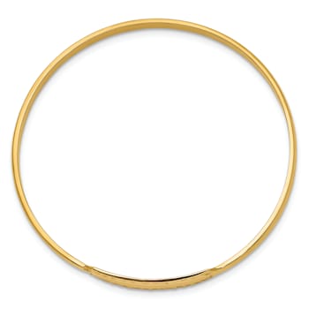 14k Yellow Gold Textured Slip-On ID Baby Bangle Bracelet