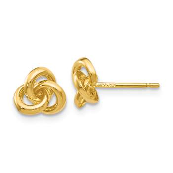 14k Yellow Gold 7mm Trinity Knot Earrings