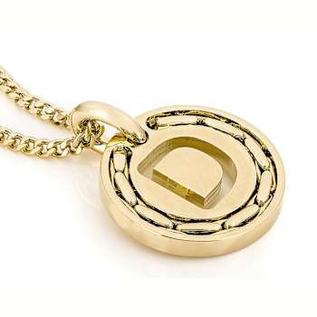 Cardano Initial D Pendant Necklace In 18K Gold Over Bronze