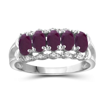 Red Ruby Rhodium Over Sterling Silver Ring 1.63ctw
