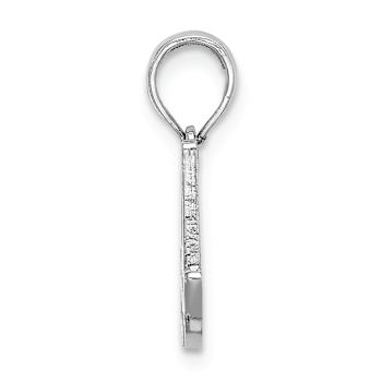 Rhodium Over 14k White Gold Polished Script Letter A Initial Pendant