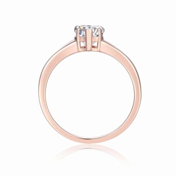 Heart Shape Moissanite 14K Rose Gold Over Sterling Silver Solitaire
Ring, 0.80ct