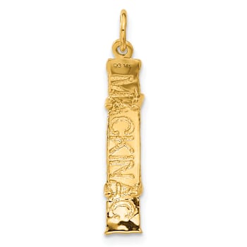 14k Yellow Gold Textured Mackinac Bridge Charm Pendant