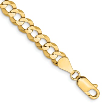 14k Yellow Gold 5.9mm Flat Cuban Link Bracelet