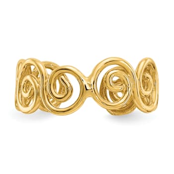 14K Yellow Gold Scroll Toe Ring
