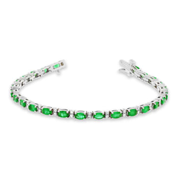 5.50ctw Emerald and Diamond Bracelet in 14k White Gold