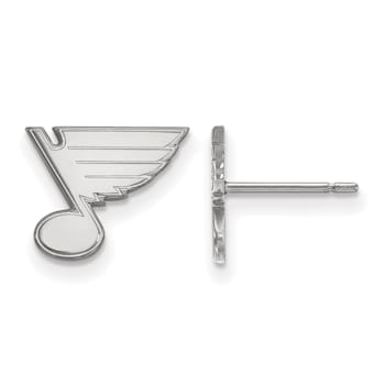Rhodium Over Sterling Silver NHL St. Louis Blues LogoArt Extra Small
Post Earrings