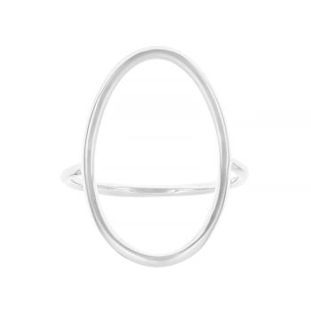 Sculptural Oval Open Design Ring In Sterling Silver