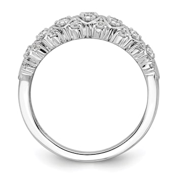 Rhodium Over 14K White Gold Diamond Band 0.76ctw