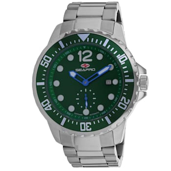 Seapro Men's Colossal Green Dial, Stainless Steel Watch