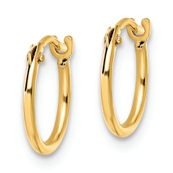 14K Yellow Gold Polished Hoop Earrings