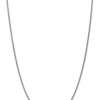 Rhodium Over 14k White Gold 2mm 3-Wire Wheat Link 24 Inch Chain