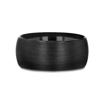 RAIDER Domed Brush Finished Black Tungsten Wedding Band 10mm