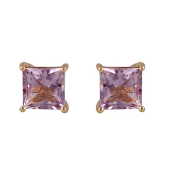 Square Lavender Amethyst Stud Earrings 2 CTW