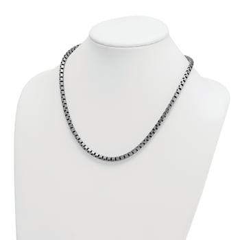 Sterling Silver Antiqued and Satin 5.0mm Box 18 Inch Chain