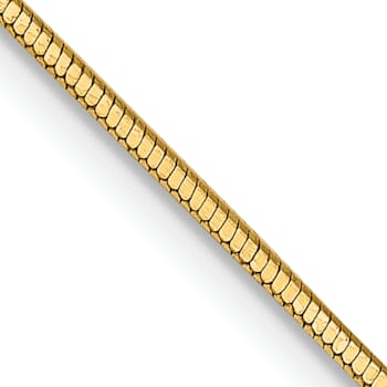 14k Yellow Gold 0.9mm Solid Octagonal Snake 24 Inch Chain