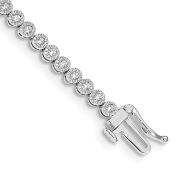 14K White Gold Lab Grown Diamond VS/SI GH, Tennis Bracelet