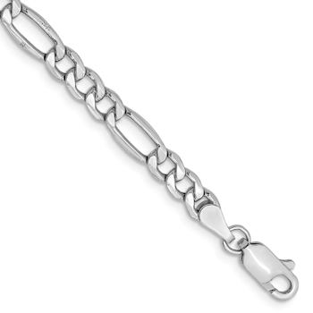 Rhodium Over 14k White Gold 4.4mm Figaro Link 16 Inch Chain