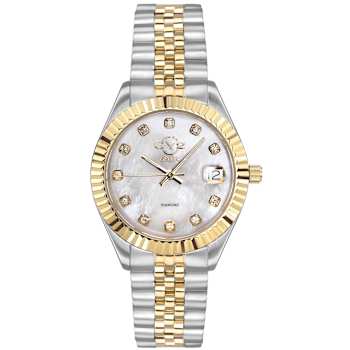 GV2 Naples White Dial Yellow Bezel Two-Tone Stainless Steel Watch