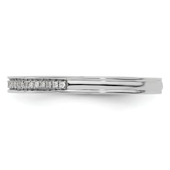 14K White Gold Stackable Expressions Diamond Ring 0.096ctw