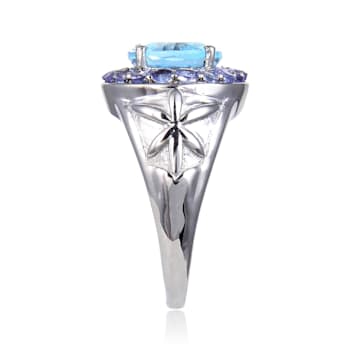 Blue Topaz and Tanzanite Sterling Silver Ring, 4.75ctw