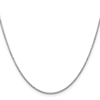 14k White Gold 1.45mm Solid Diamond Cut Cable Chain 18 Inches