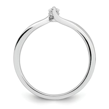 Rhodium Over 14K White Gold First Promise Polish Round Diamond
Promise/Engagement Ring 0.10ctw