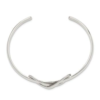 Sterling Silver Polished Infinity Cuff Bracelet