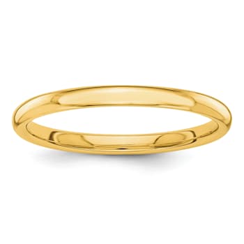 14K Yellow Gold Polished 2mm Band