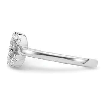 Rhodium Over 14K White Gold Lab Grown Diamond VS/SI GH, Initial C
Adjustable Ring