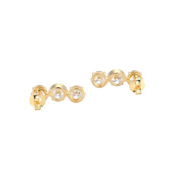 White Cubic Zirconia 18k Yellow Gold Over Silver April Birthstone
Earrings 8.10ctw