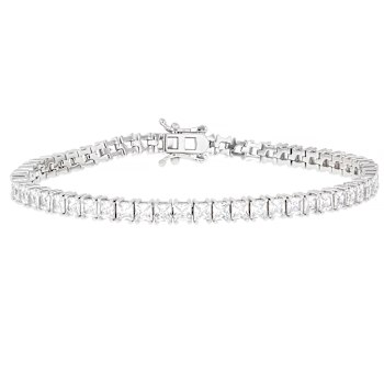 Princess Cut CZ Tennis Bracelet And Inside-Out Hoop Earring Set
