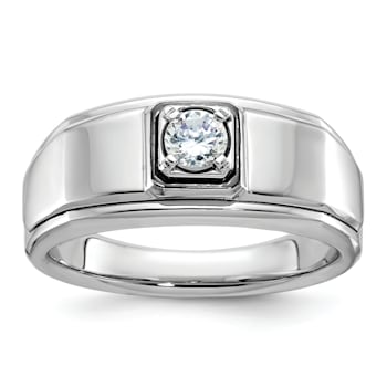 Rhodium Over 10K White Gold Men's Diamond Ring 0.34ctw