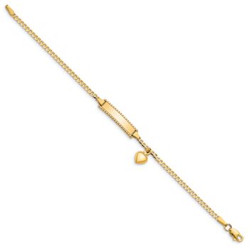 10k Yellow Gold Children's Flat Curb Link ID Bracelet