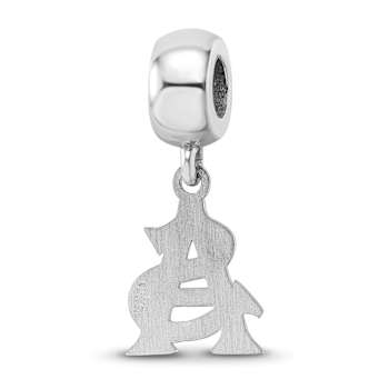 Sterling Silver Rhodium-plated LogoArt Arizona State University Small
Dangle Bead
