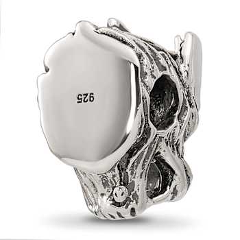 Sterling Silver Textured Dragon Head Bead