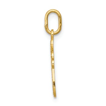 14k Yellow Gold Diamond-Cut and Polished Small Cross Pendant