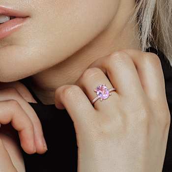 Rose de France and Diamond 10K Rose Gold Ring 2.47ctw