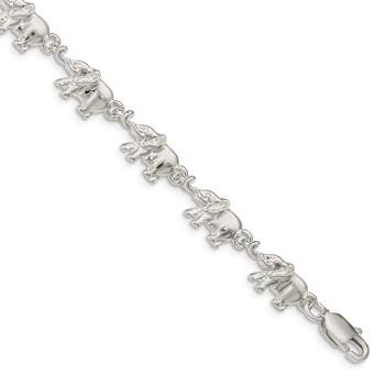 Sterling Silver Elephants Bracelet