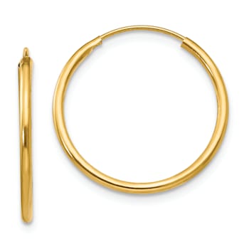 14K Yellow Gold Endless Hoop Earrings