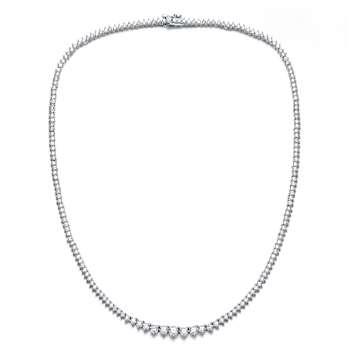 CZ Tennis Necklace In 14K Gold Over Sterling Silver