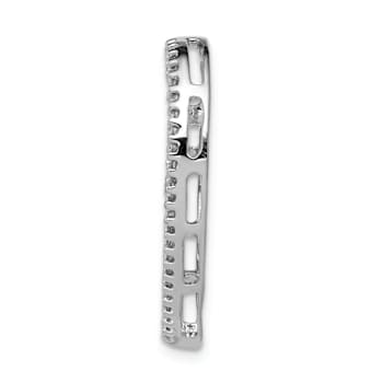 Rhodium Over 14k White Gold Diamond Heart Chain Slide Pendant