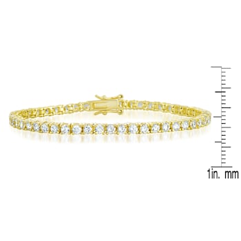 CZ Tennis Bracelet In 14K Gold Over Sterling Silver