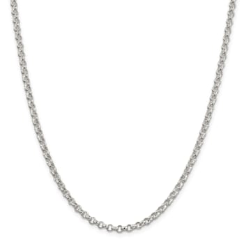 Sterling Silver 4mm Rolo Chain Necklace