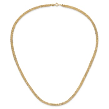 14K Yellow Gold Polished Fancy Triple Cable Chain Necklace