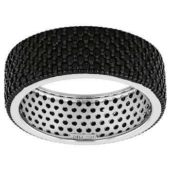 Black Spinel Pave Band Ring In Sterling Silver 2.95ctw